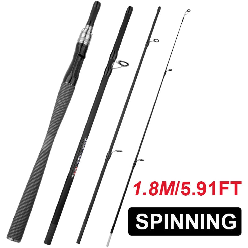 High-Quality Ultralight Fishing Rod 4/5 Sections with EVA Handle Carbon Fiber Material Travel Shore Casting Mini Lure Pole Pesca