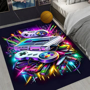 VIKAMA Gamer Rug with Controller Design Carpet for Game Room Gaming Rug for Boys Room  Home Decor Non-slip Switch Gaming Mat