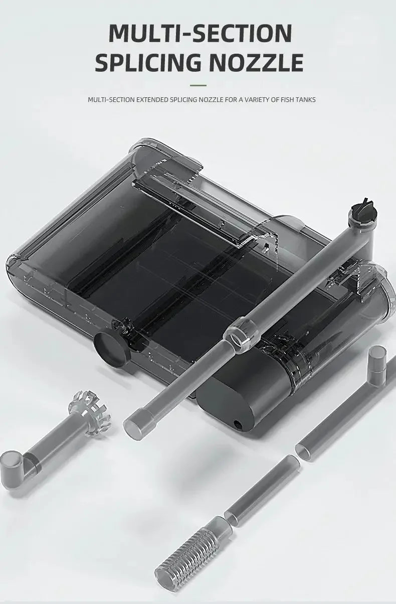Aquarium Fish Tank Filter 110V 220V Wall Mounted Filter Pump Oil Removal Film External Grass Tank Filter Water Flow Adjustable
