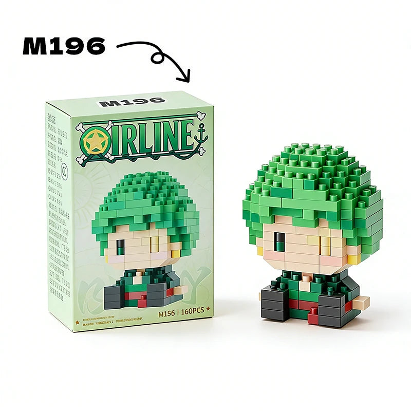 ONE PIECE Sun God Nika Luffy Micro Building Block Chopper Ace Buggy 3D Anime Model Assembly Mini Bricks Figure Toys For Gift
