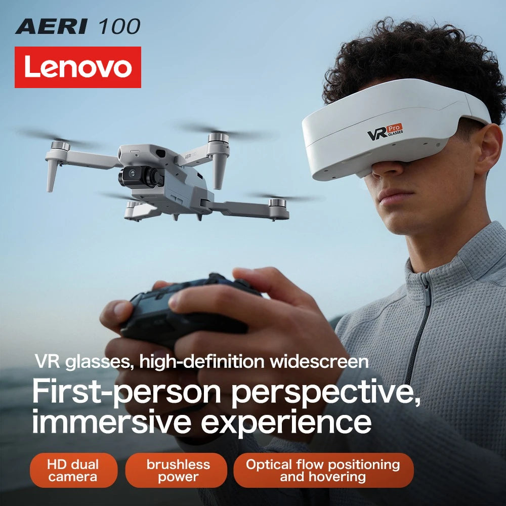 Lenovo Aeri100/Aeri100VR Remote Control Drone 5G WIFI RC Dron Quadcopter Obstacle Avoidance 8K HD Dual Camera FPV Mini Dron Toys