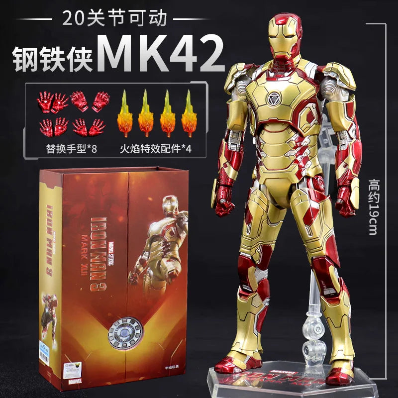 ZD Toys Iron Man MK1 MK2 MK3 MK4 MK5 MK6 MK7 MK42 MK43 MK45 MK46 War Machine Movie Action Figure 7 Inches Adult Collectible Toys