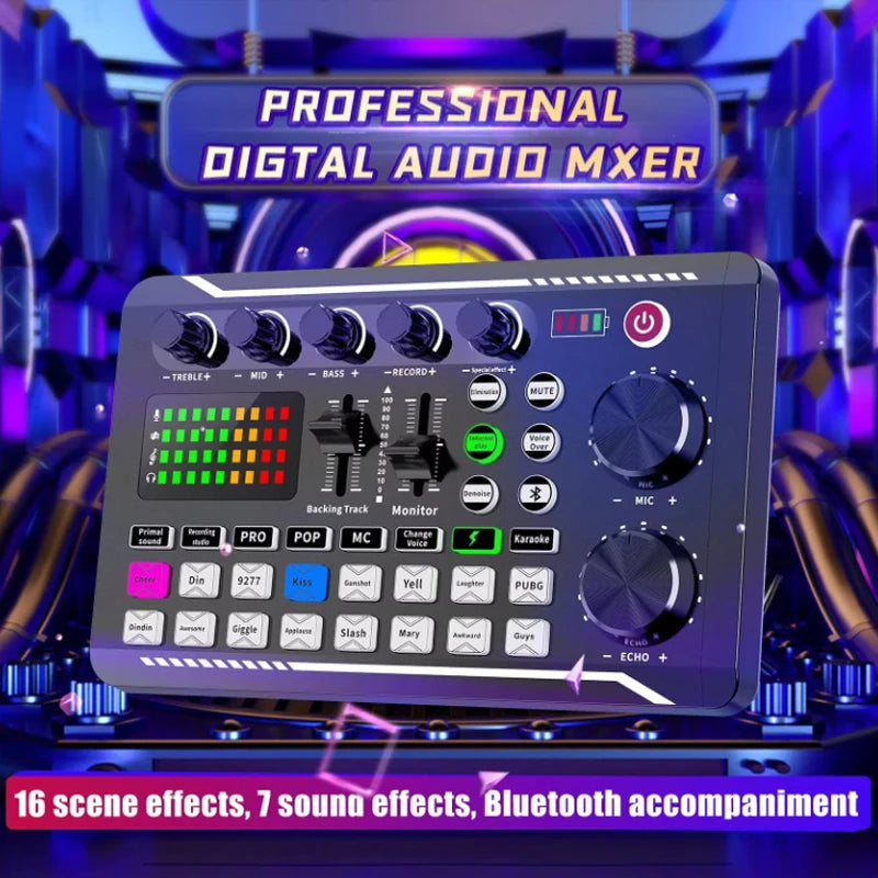 Sound Card with Microphone Set Mixer Recording (Studio Package)