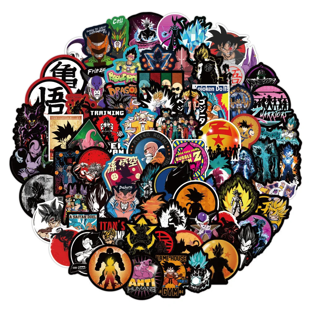 10/30/50/100pcs Cool Dragon Ball Anime Stickers Decals Graffiti Skateboard Laptop Phone Case Waterproof Decals Sticker for Kids