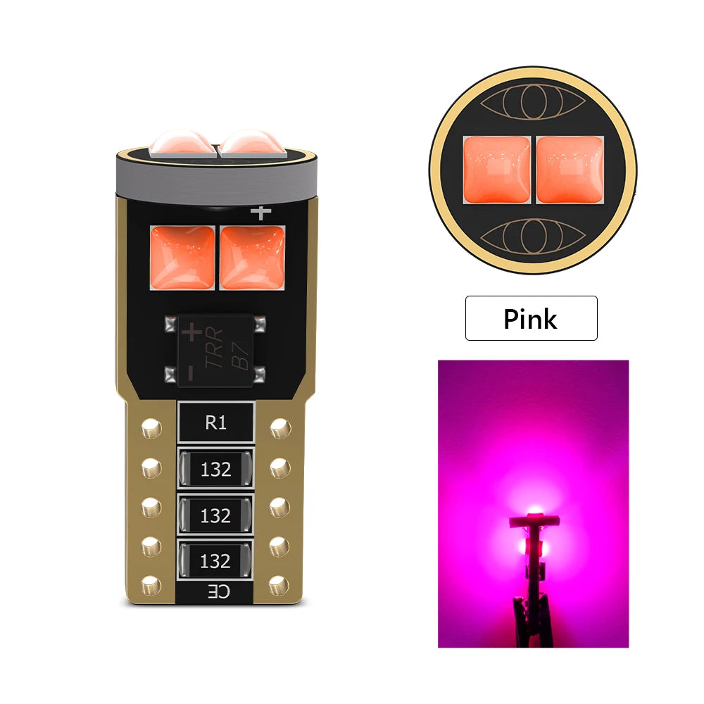 2pcs T10 W5W LED Bulbs 168 194 3030 6SMD Canbus No Error Super Bright Car Interior Clearance License plate light Dome Lamp White