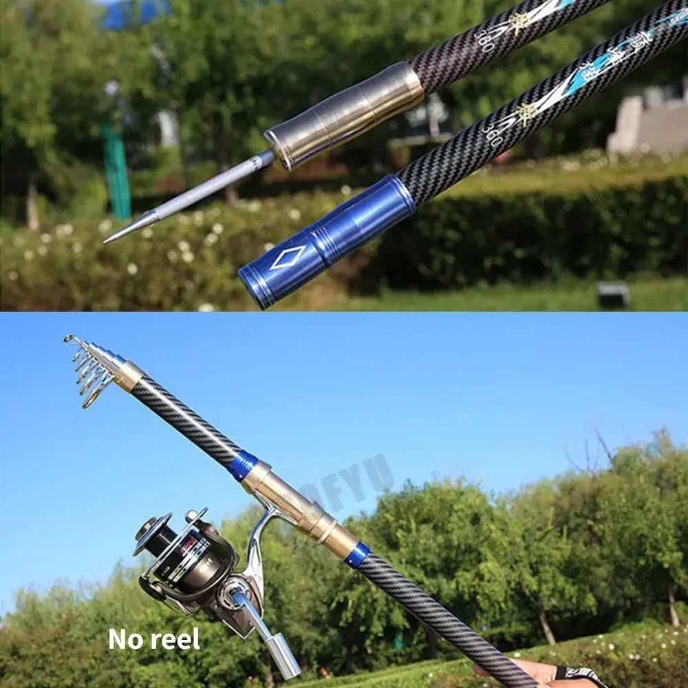 Best Telescopic Portable Rotary Fishing Rod 2.4M,2.7M,3.6M,3.9M,4.5M Fishing Rod 15kg Travel Sea Boat Rock Fishing Spinning Rod