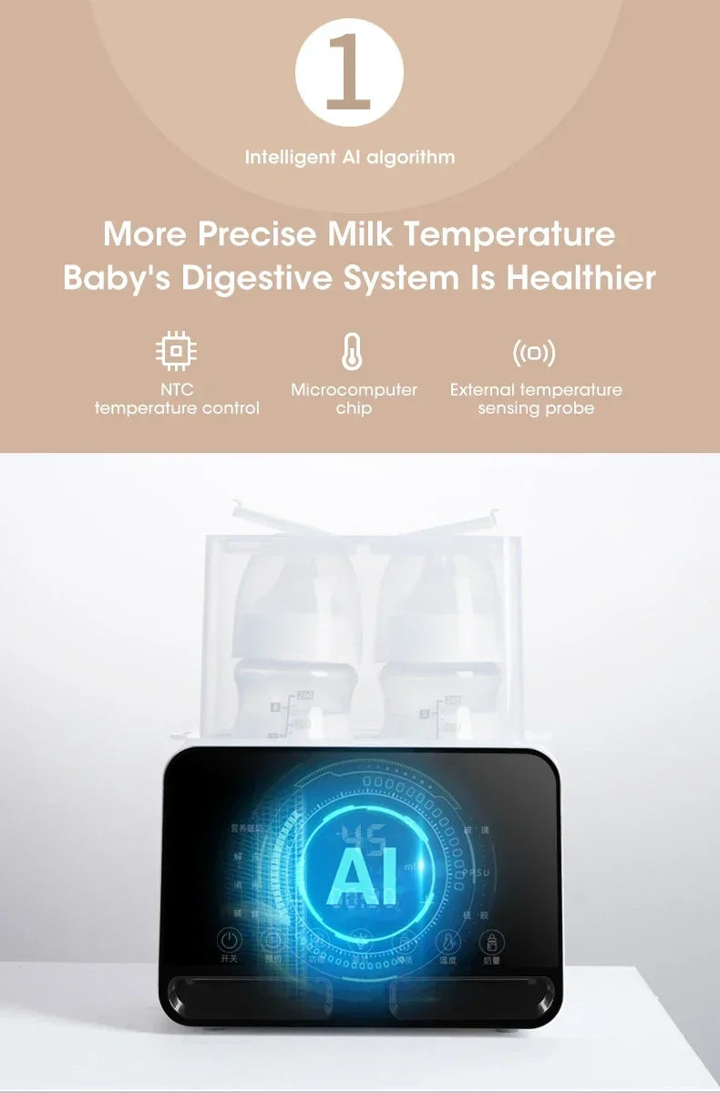 Keep your baby's milk at the perfect temperature with this fast, multifunctional baby bottle warmer—featuring accurate temperature control and a convenient timer, ideal for newborns!