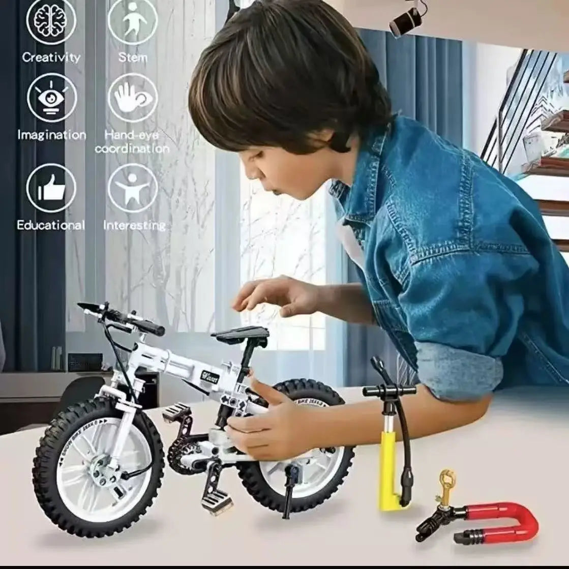 246PCS bicycle mountain bike building block model technology assembly children's educational building toys holiday gifts