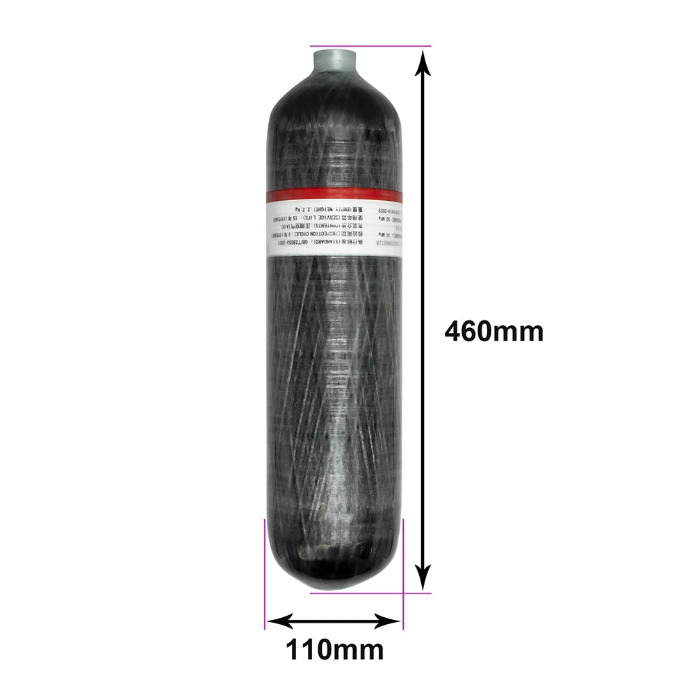 TUXING 300Bar 3L Carbon Fiber Cylinder with Fill Station Regulator Valve 4500psi High Pressure Air Tank Scuba Diving TankM18*1.5