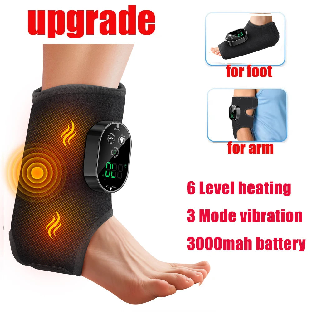 Electric Ankle Foot Massager Vibration Hot Compress Smart Air Pressure Multifunctional Brace Support Relaxation