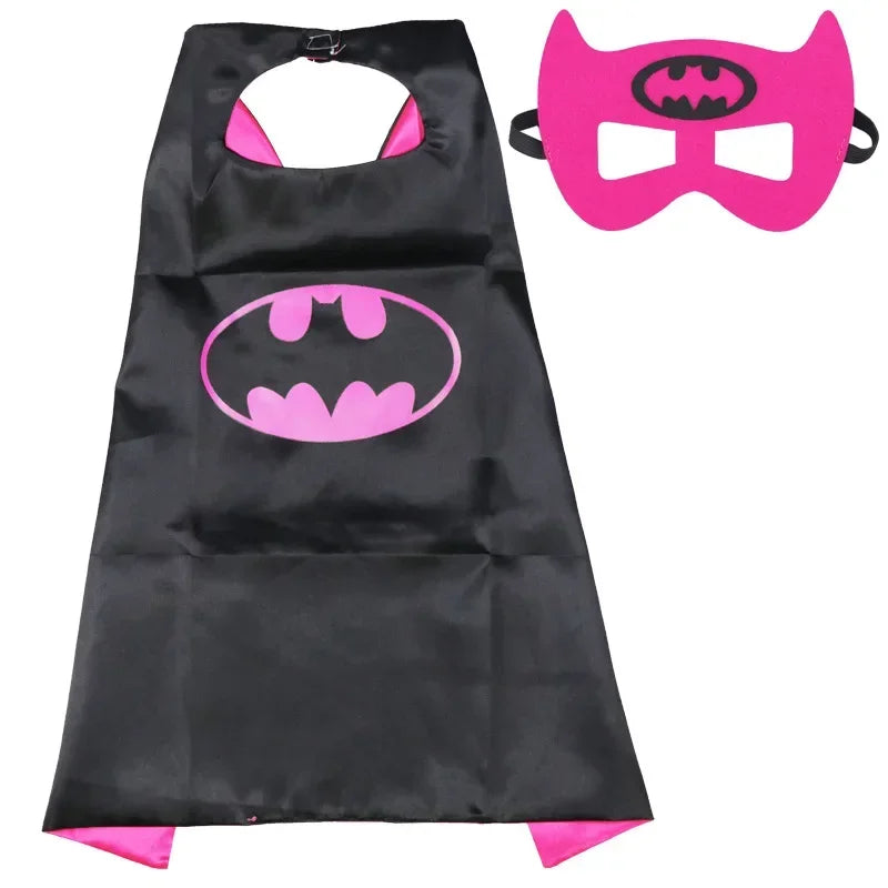 Super Hero Masquerade Mask Cape Cloak Anime Spider Man Batman Cloak Action Captain America Figure Toys Cosplay Child Party Gifts
