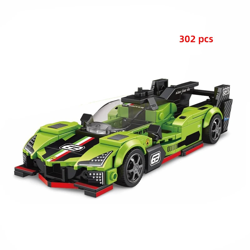 Technical Car Speed Racing Building Blocks Bricks Sets Sports Car MOC Garage City Vehicle Creative Toys For Kids