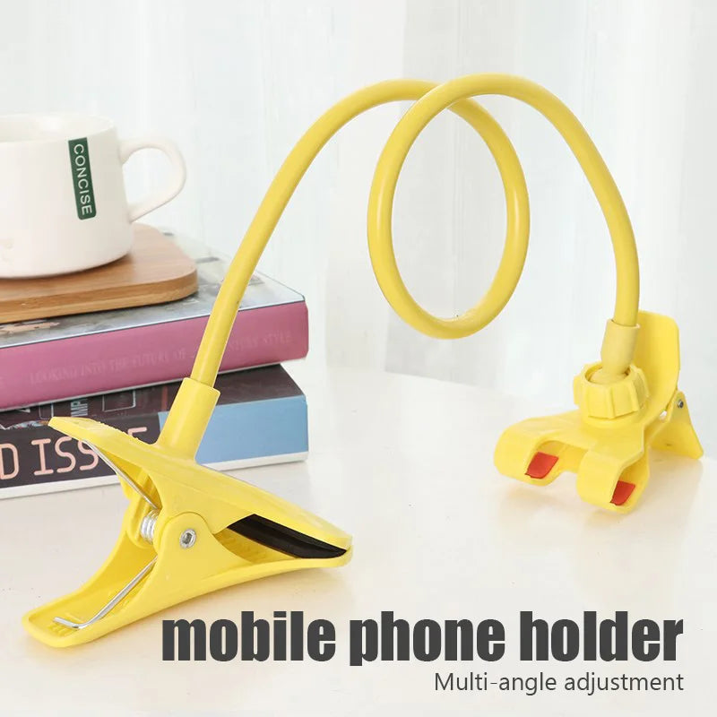 Enjoy hands-free convenience with this universal flexible lazy mobile phone holder—adjustable clip perfect for home, bed, or desktop use!