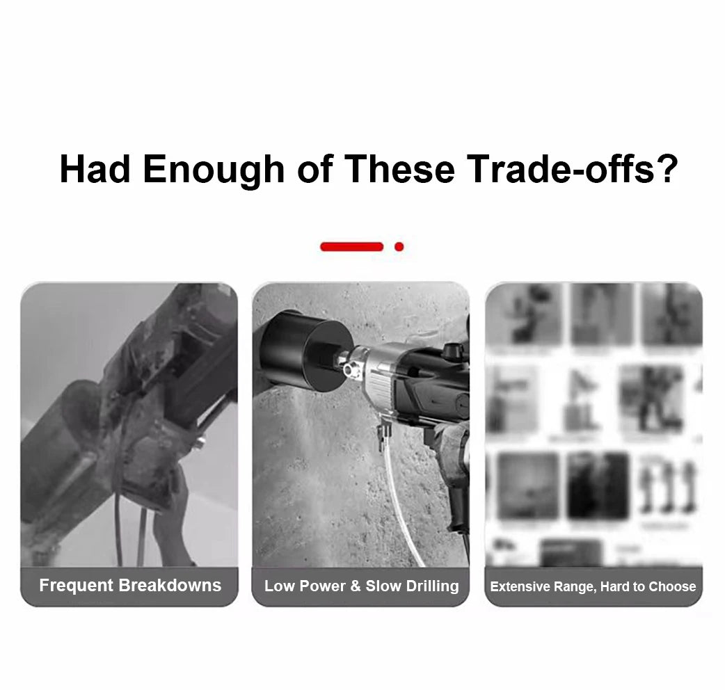 BODA Brushless Wet/Dry Drill 20-178mm , Water-Cooled Concrete Drill for Brick, Stone, Tile & Floor ,Professional Core Drilling