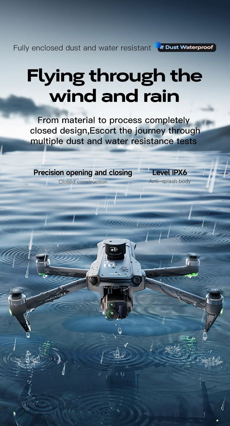 2025 New Wing 6 drone professional aerial photography HD 8K With Screen Remote Control Aircraft 20 Kilometer Obstacle Avoidance