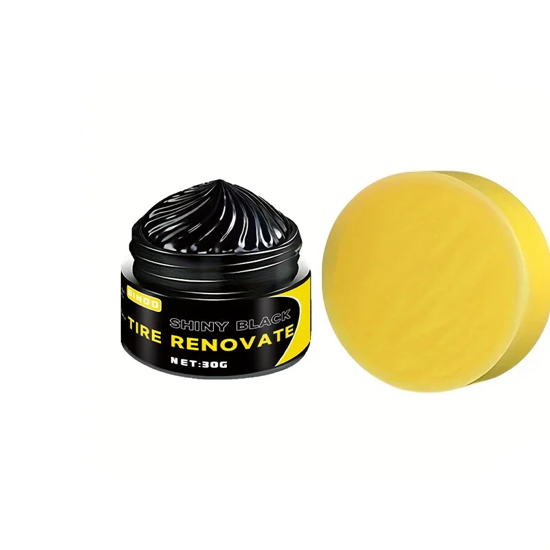 KJM Black Shiny Tire wax - durable, long-lasting protection and repair for all kinds of tires - prevents cracks and whitens