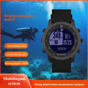 Genuine Professional Bluetooth Version Diving Computer Watch, 100 Meters Waterproof Safety Warning Electronic Compass