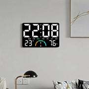 Large Digital Wall Clock TEMP Humidity Week Comfort Level 2 Alarm Snooze Table Clock 12/24H Count-up Countdown LED Clock