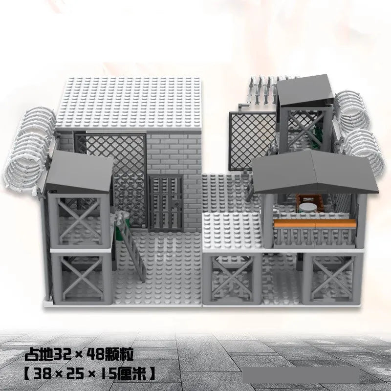 DIY WW2 Battlefield Bunker Bricks WW2 Military War Construction Compatible Figure Building Block Toys For Children Friends Gift
