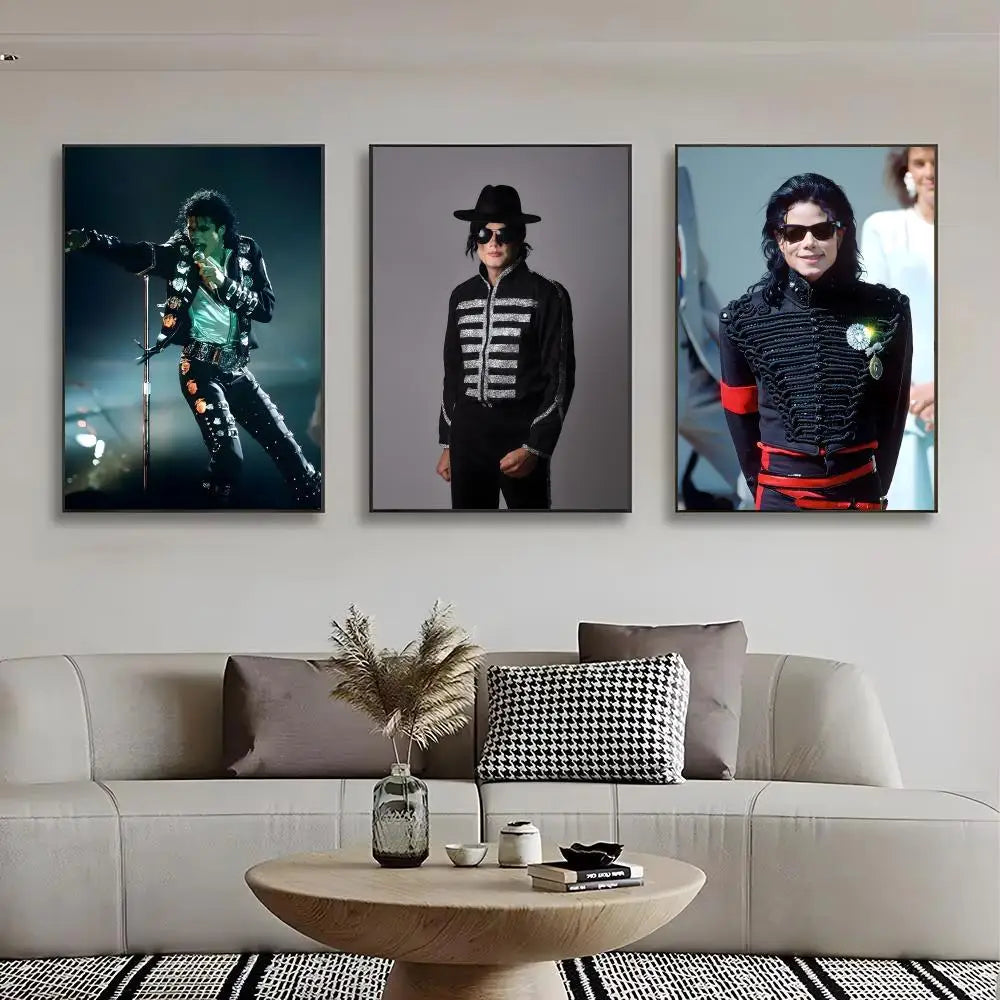 Star M-Michaels Jacksons Poster  Self-adhesive Art Waterproof Paper Sticker Coffee House Bar Room Wall Decor