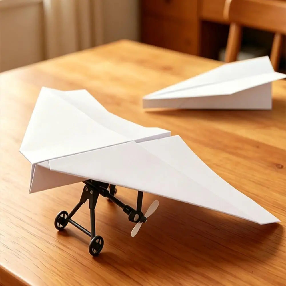 DIY RC Paper Airplane Kit DIY Electric Remote Control Plane with Dual Propellers Lightweight Flying Toy Micro Fixed Wing Drone