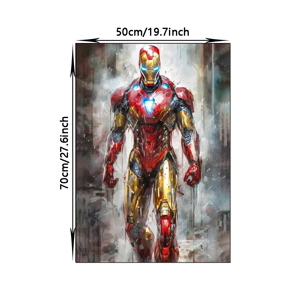 1pc Frameless Canvas Painting Marvel Movie Art Poster Spider Man Iron Man Deadpool Canvas Painting Classic Anime Character Mural