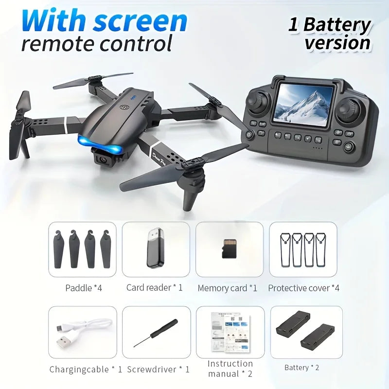 The 2026 Upgraded E88PRO MAX Foldable Drone Features Dual Cameras, Extra Batteries, an 8K Screen for Remote Control, and One-click Return-to-home Functionality. Suitable for Beginners, It's an Ideal Independence Day or Holida