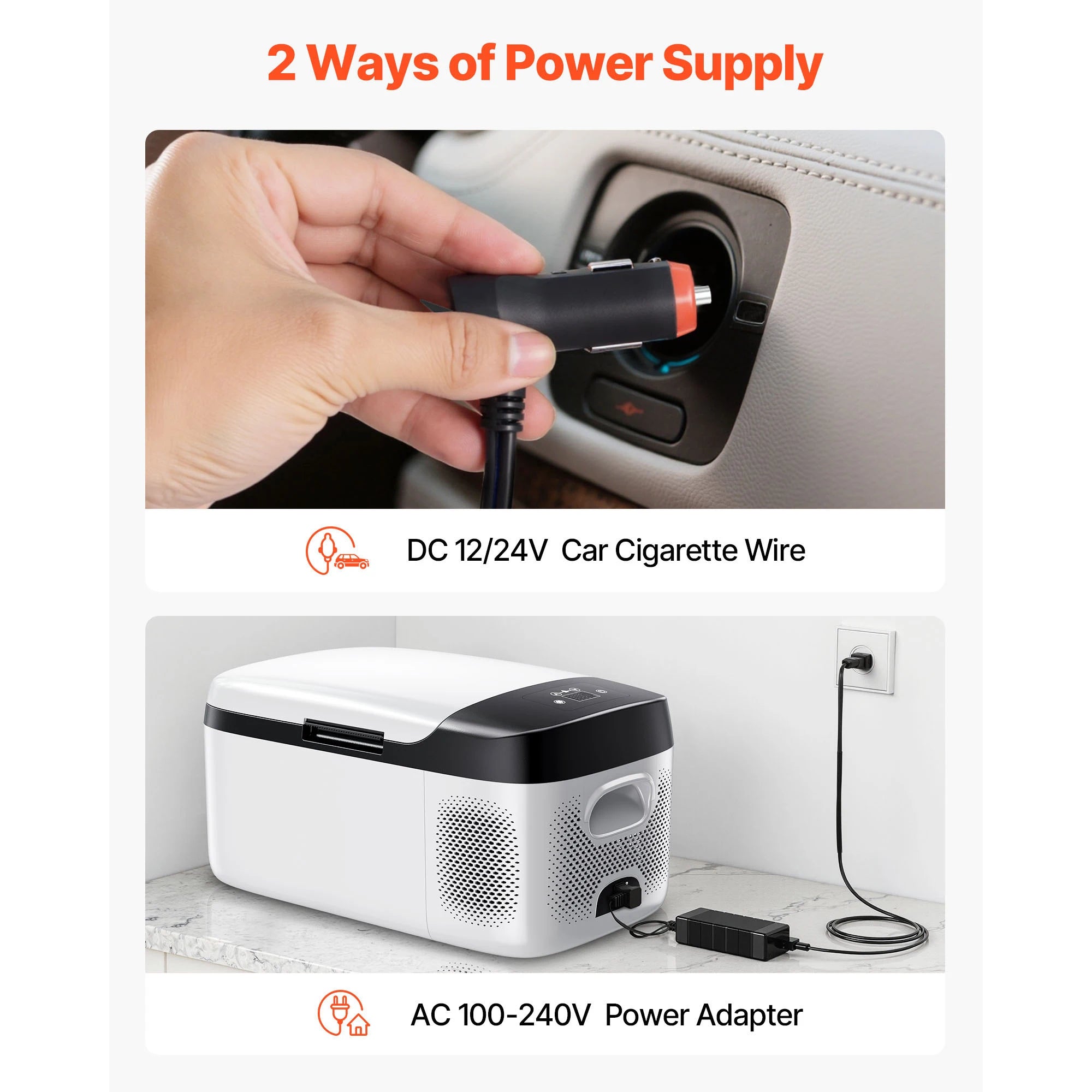 SucceBuy 15L Small Fridge Portable Car Freezer 12V/24V Mini Refrigerator Compressor Cooler for RVs Traveling Camping Outdoor