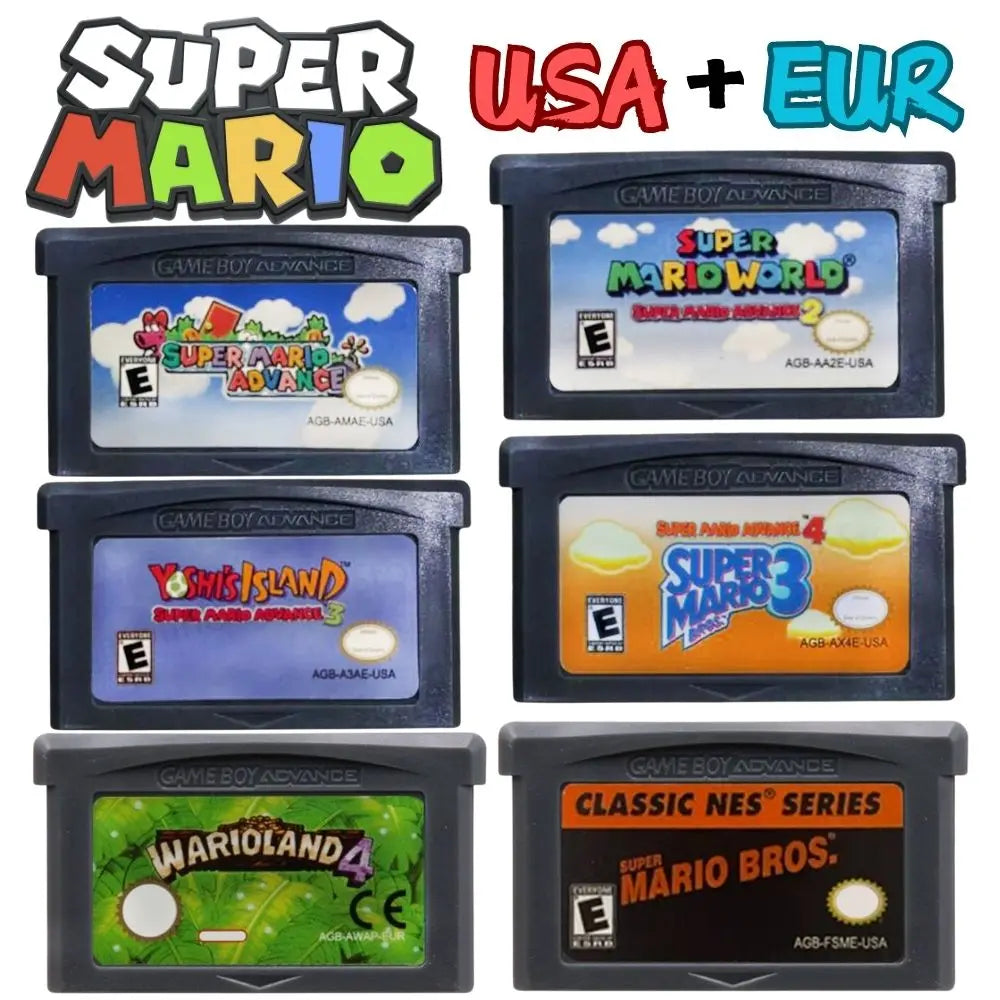 Mario GBA Games cards EUR USA Version