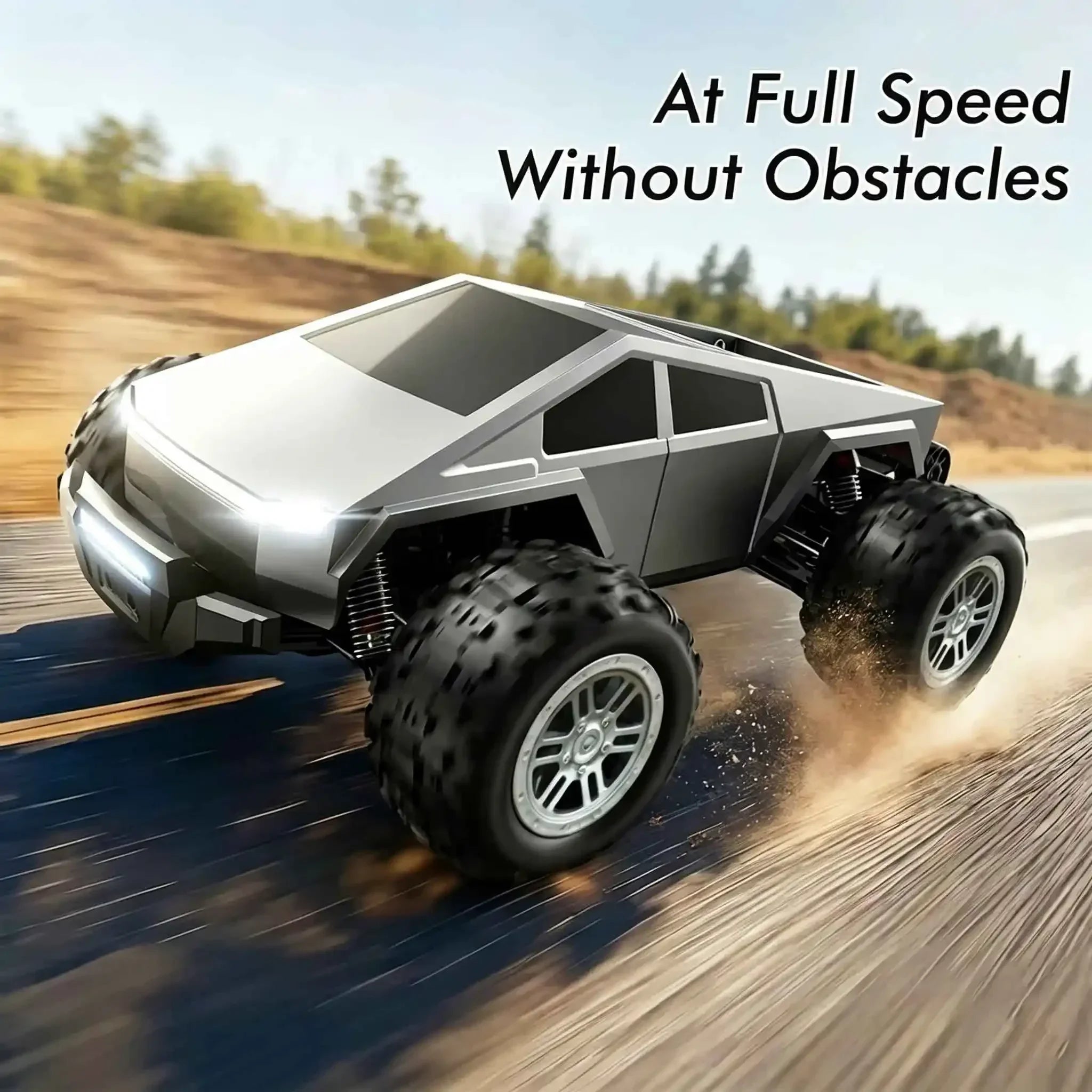 Amphibious RC Car 1:16 4WD Waterproof Remote Control Stunt Truck Cyber Style All Terrain Off Road Vehicle LED Lights for Kids