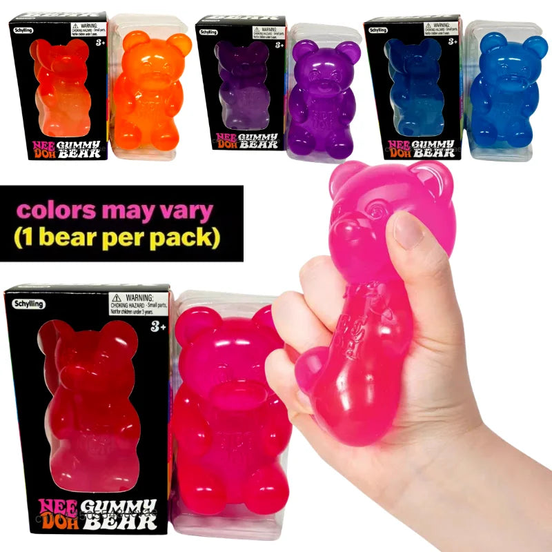 NeeDoh Gummy Bear Maltose Squeeze Squishy Fidget Toy Stress Relief for Kids Adults Blind Box