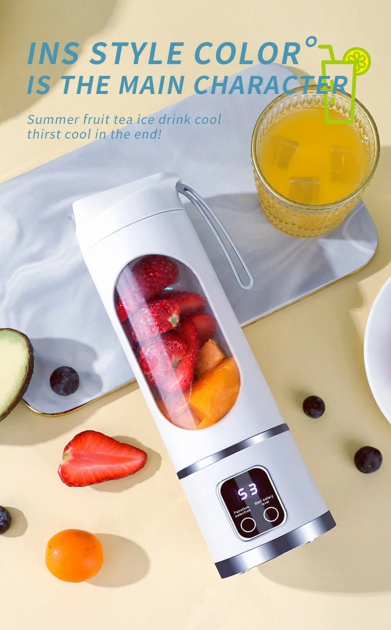 8-blade USB charging, smoothie, kitchen ingredient processor, portable juicer, 3-speed adjustable multi-function mixer juicer