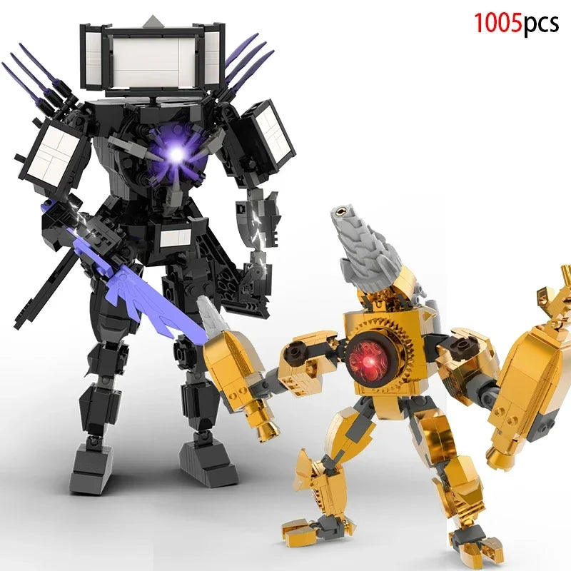 Moc Skibidi Toilet Action Figures Model Building Blocks Camerman Titan Speakerman Surveillance Man TVMan Boys Toys For Kids Gift