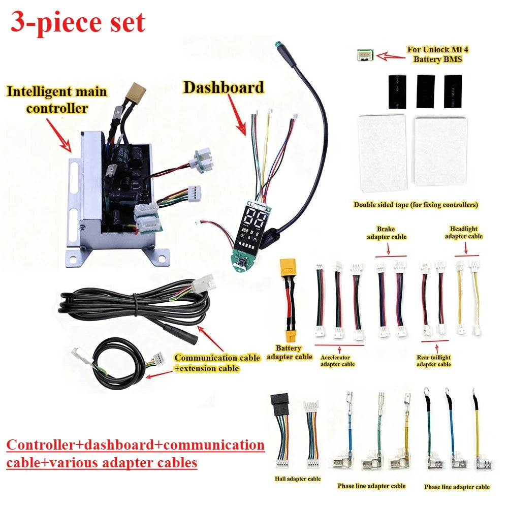 E-Scooter Controller Kit for 8.5-10" VOLPAM/HopCycle/Aovowheel/Maxshot/Hiboy/MAX, Turn Signal, Self-Learning, 25-58km/h
