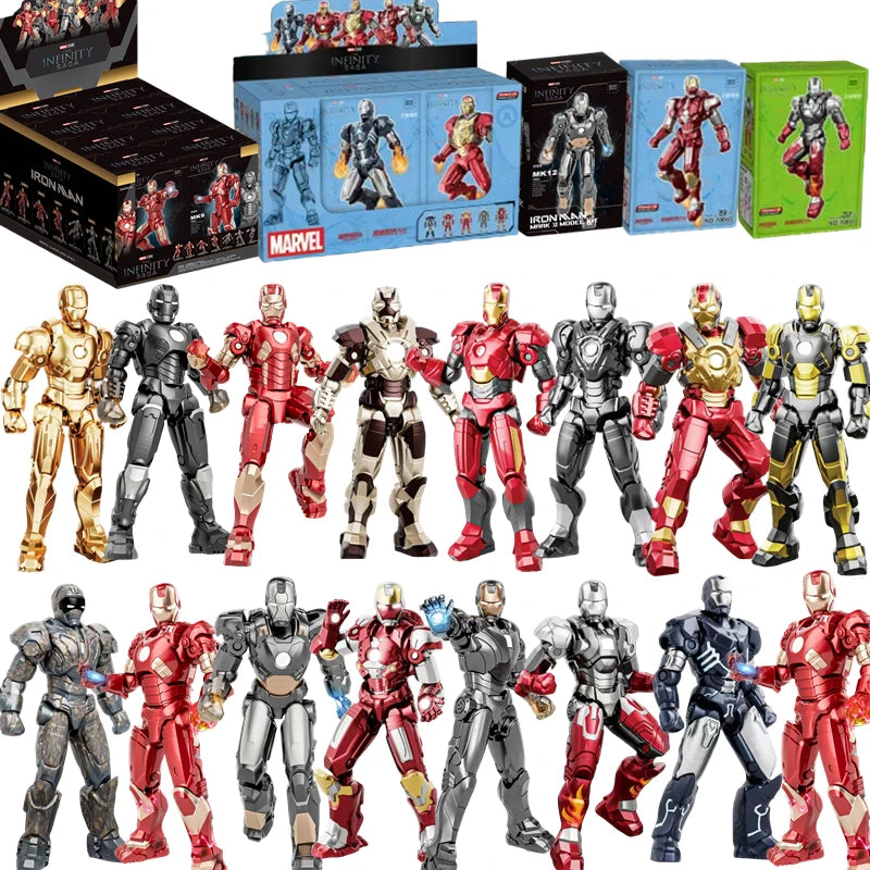 Original Iron Man Blind Box MK14 MK15 MK16 MK17 MK18 MK19 MK20 MK21 MK22 MK23 MK24 Action Figure Assembled DIY Toys Model Gift