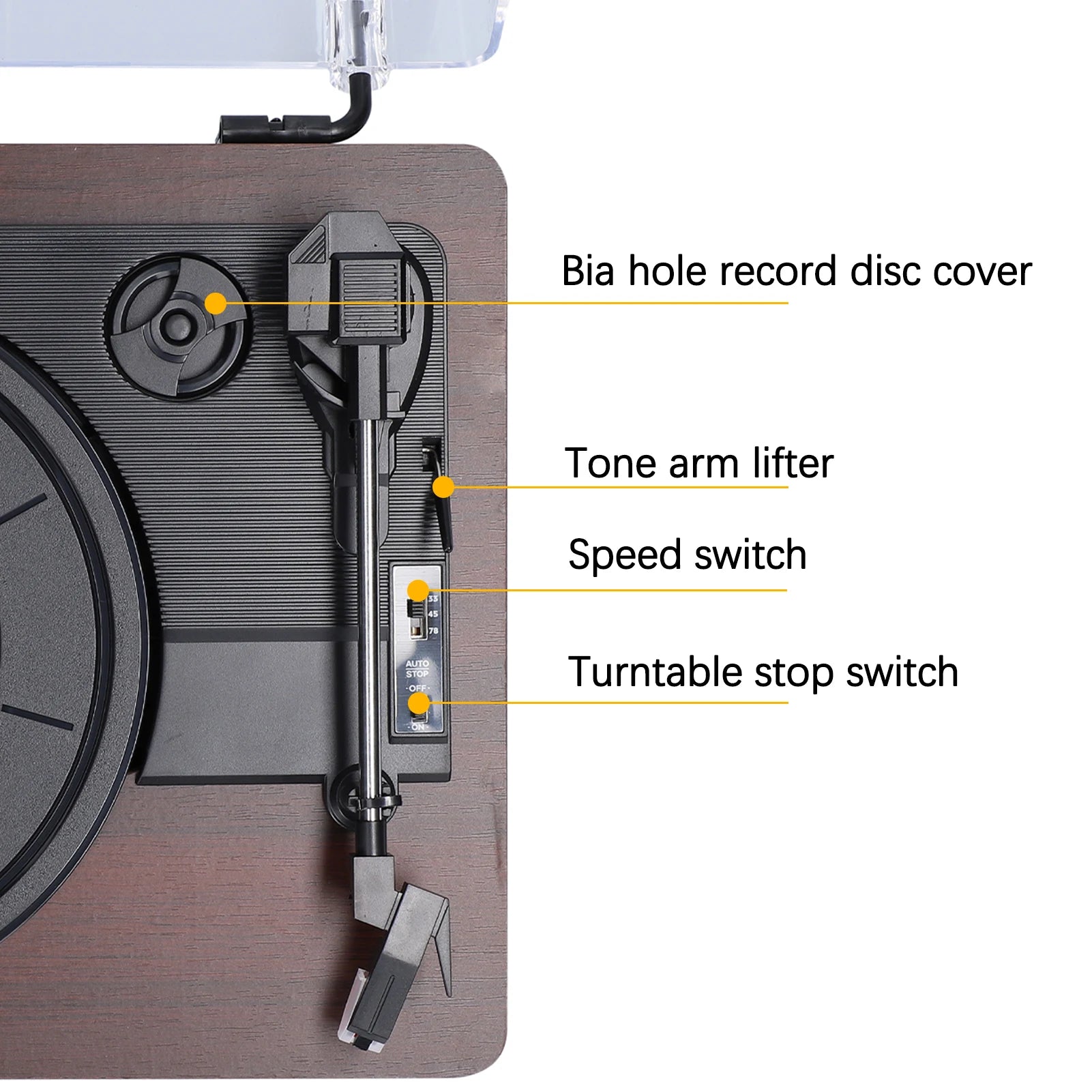 Retro Vinyl Record Player Record Player with Dustproof Cover Classic Nostalgic Style Record Player EU/US Plug Record Player
