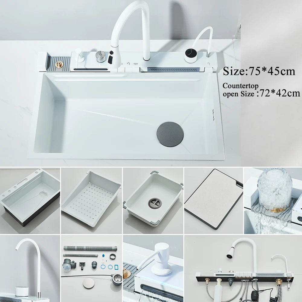 Stainless Steel Waterfall Kitchen Sink