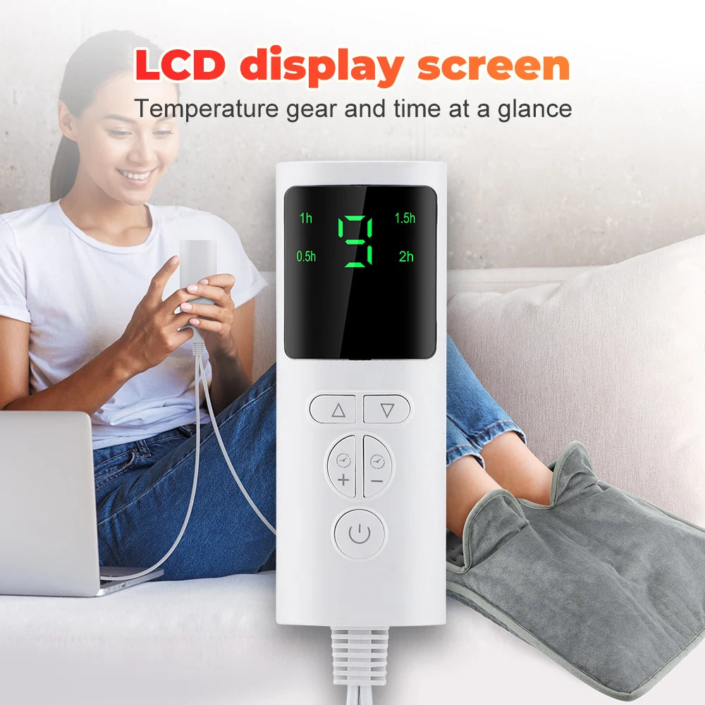 Winter Heating Foot Pad 9-Level Adjust Temperature Fast Heating Remote Control 4-Level Timer Home Office Bedroom Winter Heating