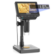 TOMLOV DM4W Microscope 200X Zoom with Weighing Scale 4.3" Digital Coin Microscopes Error Coin Magnifier for Collectors, Jewelers, Microscope for Electronics Repair PCB Solding