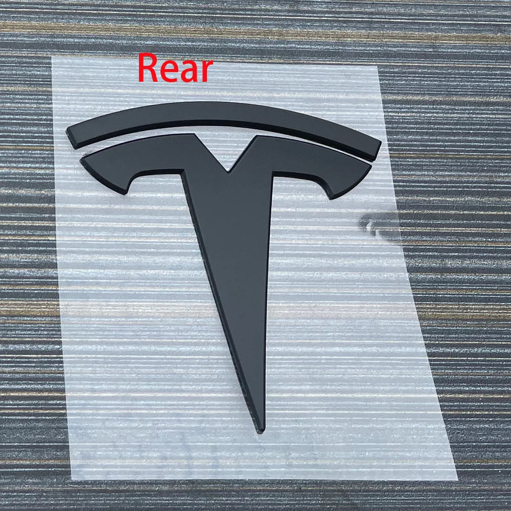 1 pcs suitable for Tesla logo Model 3 Mode Y car front hood logo sticker design, rear trunk badge accessory