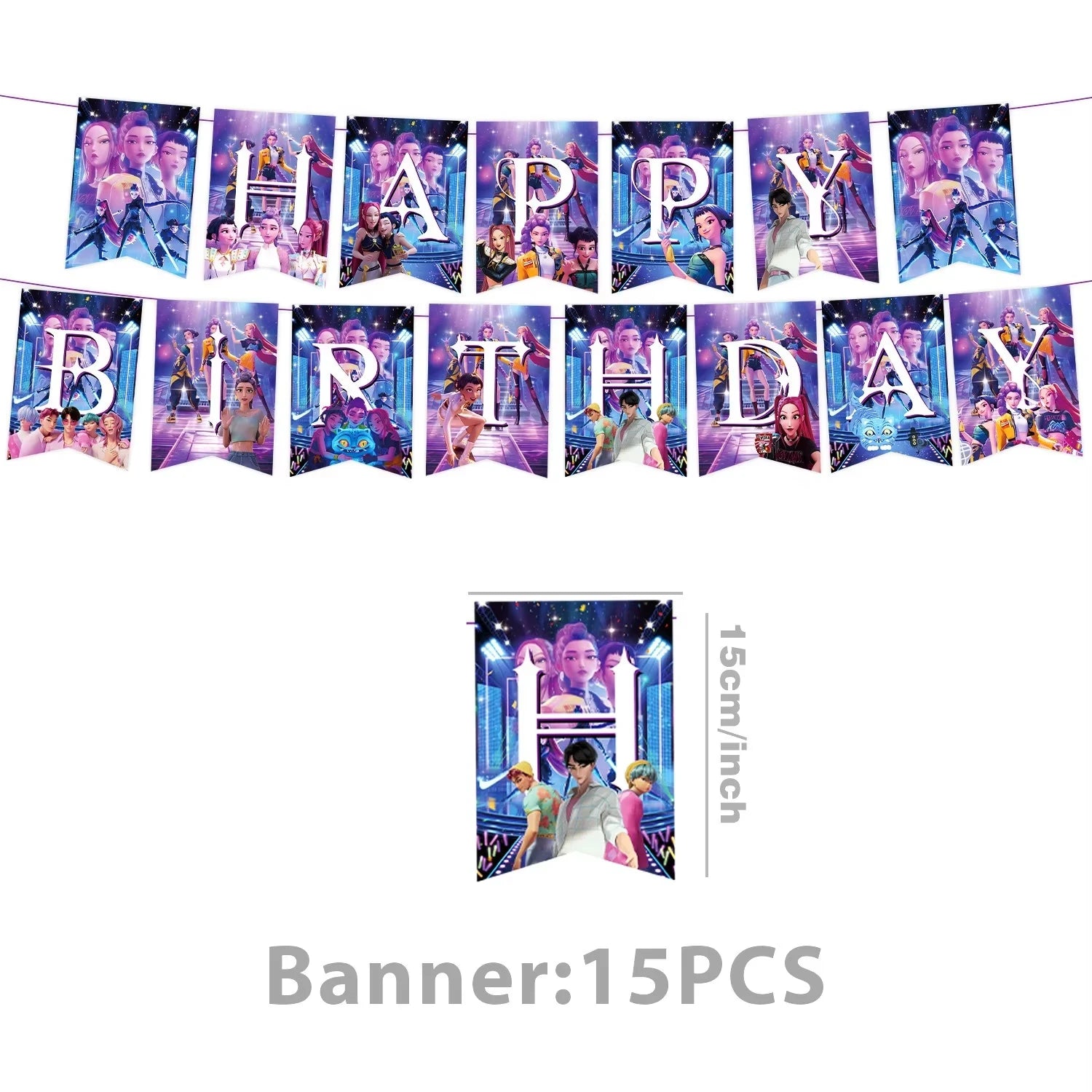 Hot K-Pop Birthday Party Decoration Set Kids Tableware Balloons Cups Plates Napkins Cake Topper Banner Gift Bag - Party Supplies
