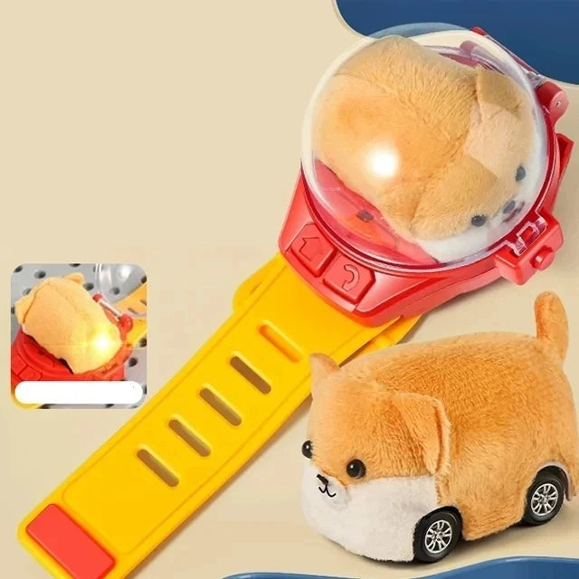 Children RC Car Mini Watch Toys With LED Lights 2.4GHz RC Car Toy Watch Rabbit Crab Racing Toys RC Car Girls Boys Birthday Gift