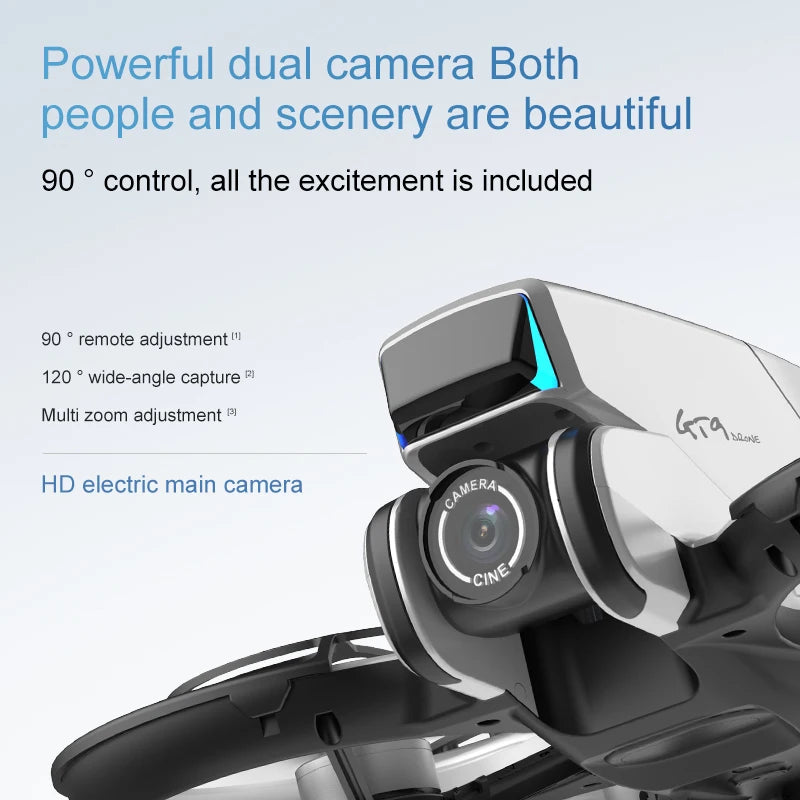 Lenovo GT9 Drone GPS Foldable Quadcopter Display Dual Lens 2.4G WiFi Optical Flow Positioning Powerful Brushless Motor HD Aerial