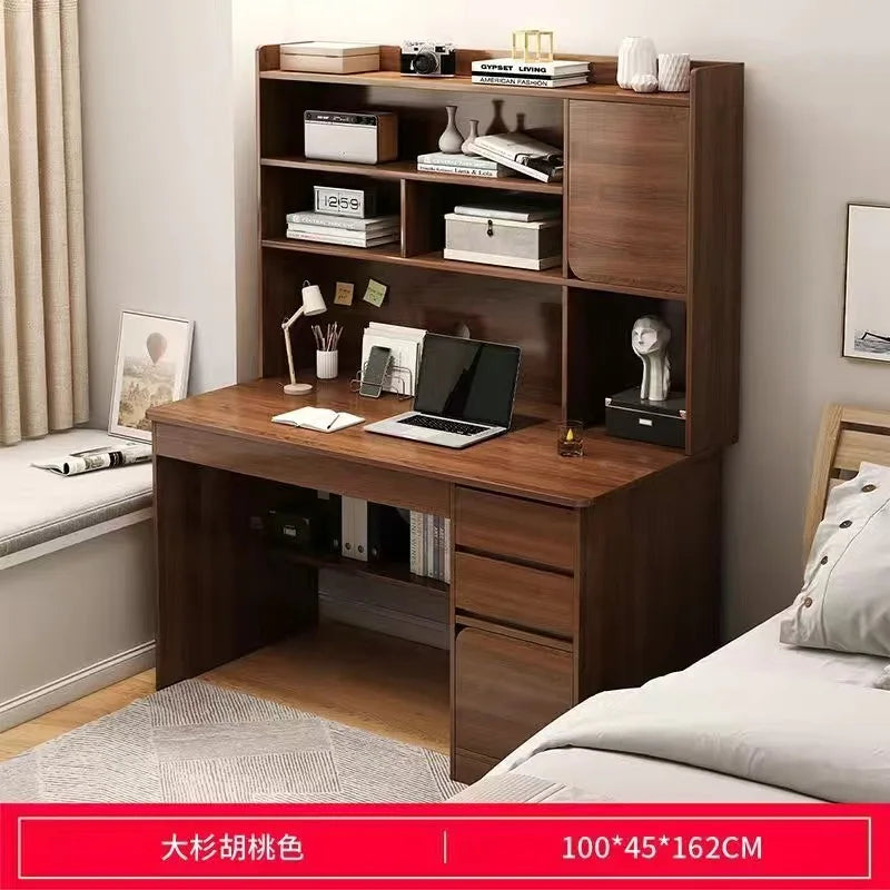 Simple Desk Bookshelf All-in-one Computer Desk Storage Space Student Home Study Bedroom Office Desk with Household Furniture