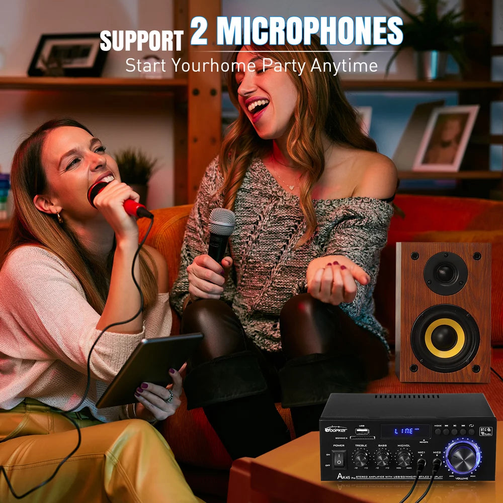 Speaker AK45 PRO New 12V 220V 110V  HiFi Digital Amplifier Max Power 90Wx2 Channel 2.0 Bluetooth Surround Sound AMP