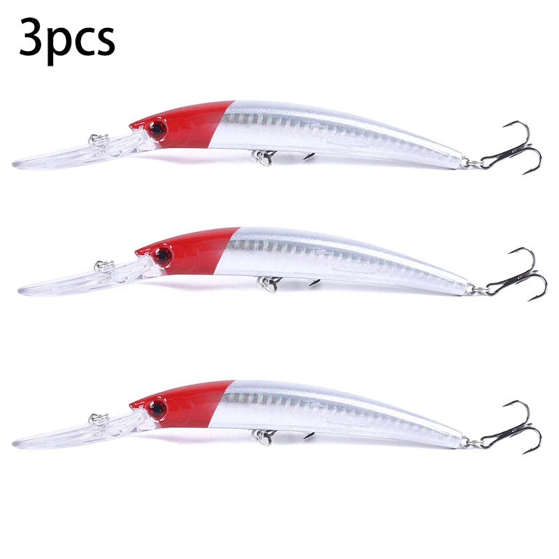 1pcs 15cm 15g  Deep Diving Jerkbait Artificial Hard Bait Fishing Wobblers Minnow Lure for Bass Pike Carp Fishing  Tackle