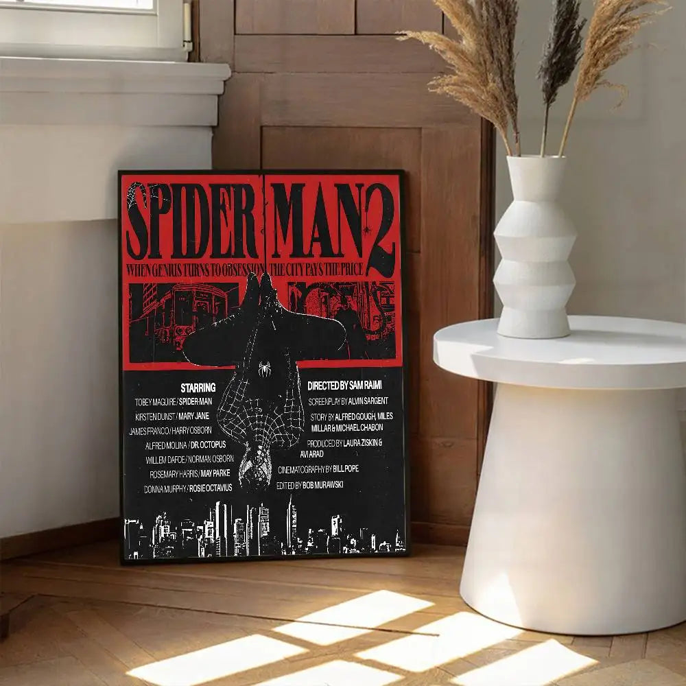 S-Spider Cartoon Man Movie Sticky Posters Whitepaper Sticker DIY Room Bar Cafe Posters Wall Stickers
