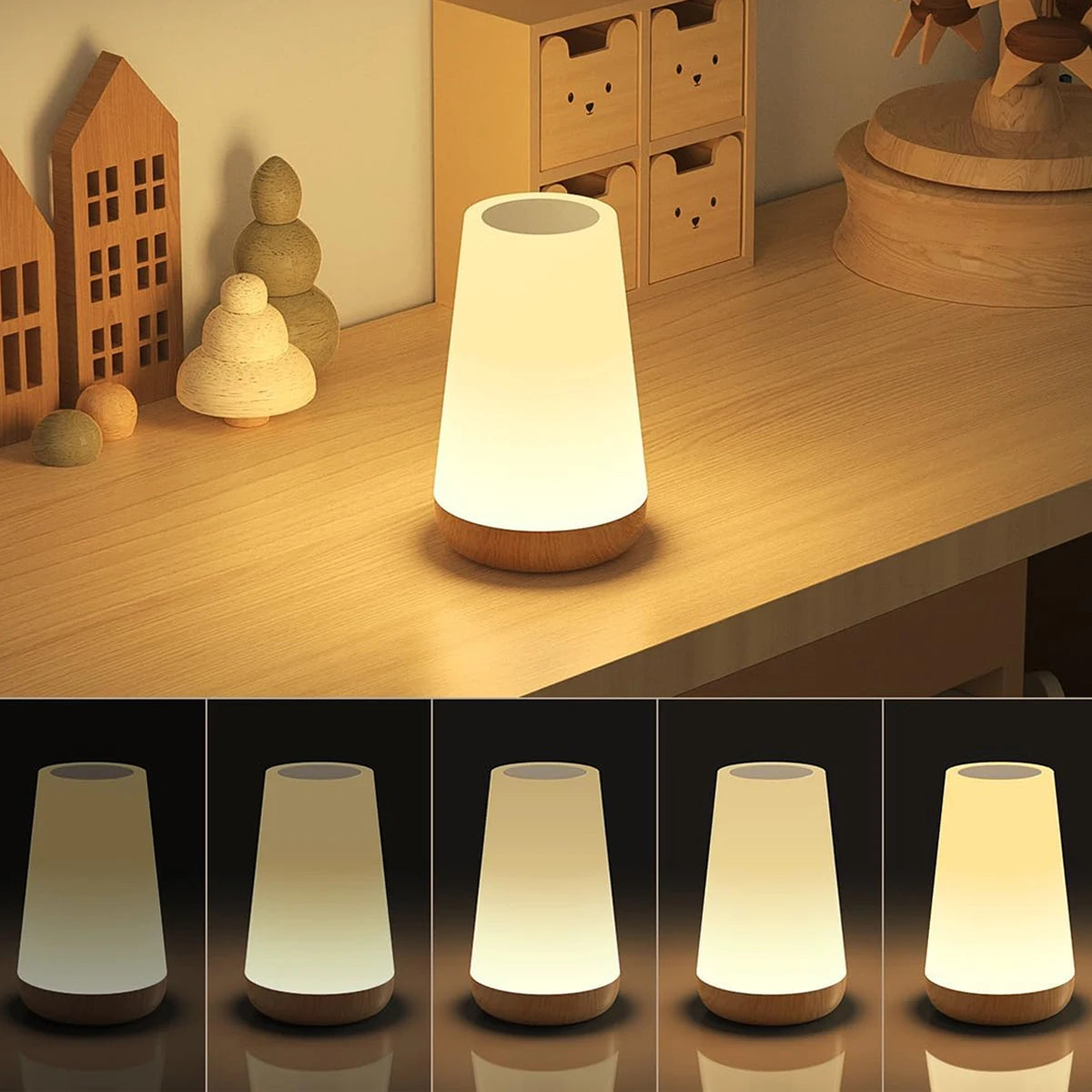 Create the perfect ambience with this LED night light that features 13 color options and is remote-controlled for convenience. Simply touch to control!