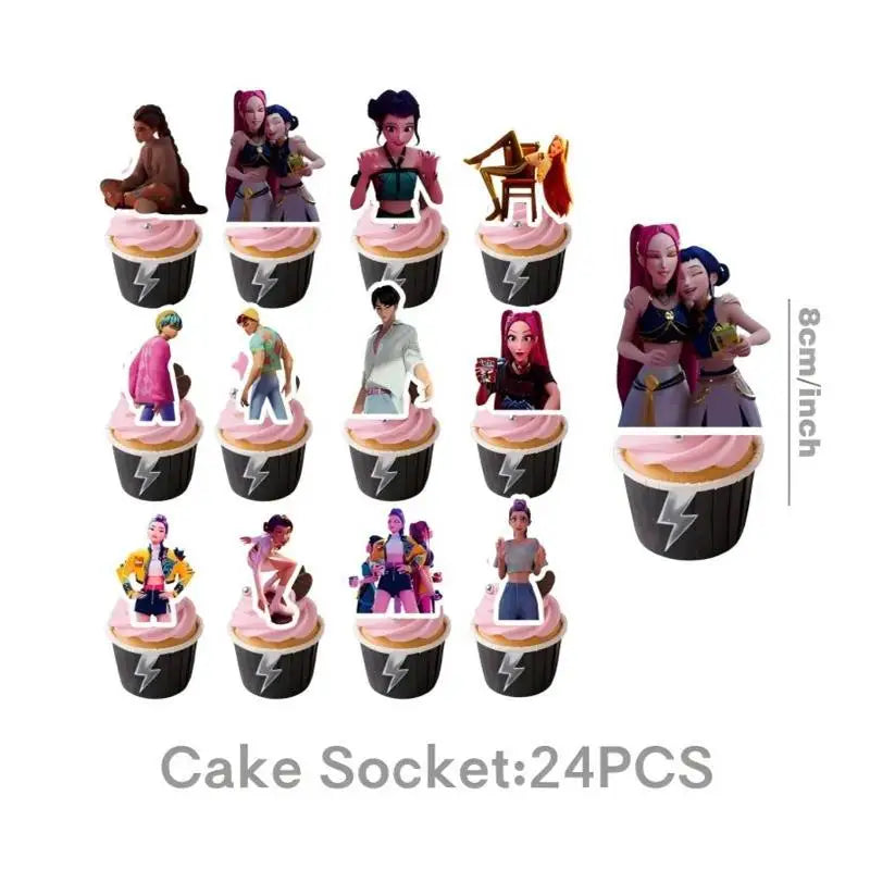Happy Birthday Party Decoration Character Anime Tableware Plate Cup Balloon Set Banner Backdrop Gift Bag Keychain Party Supplies