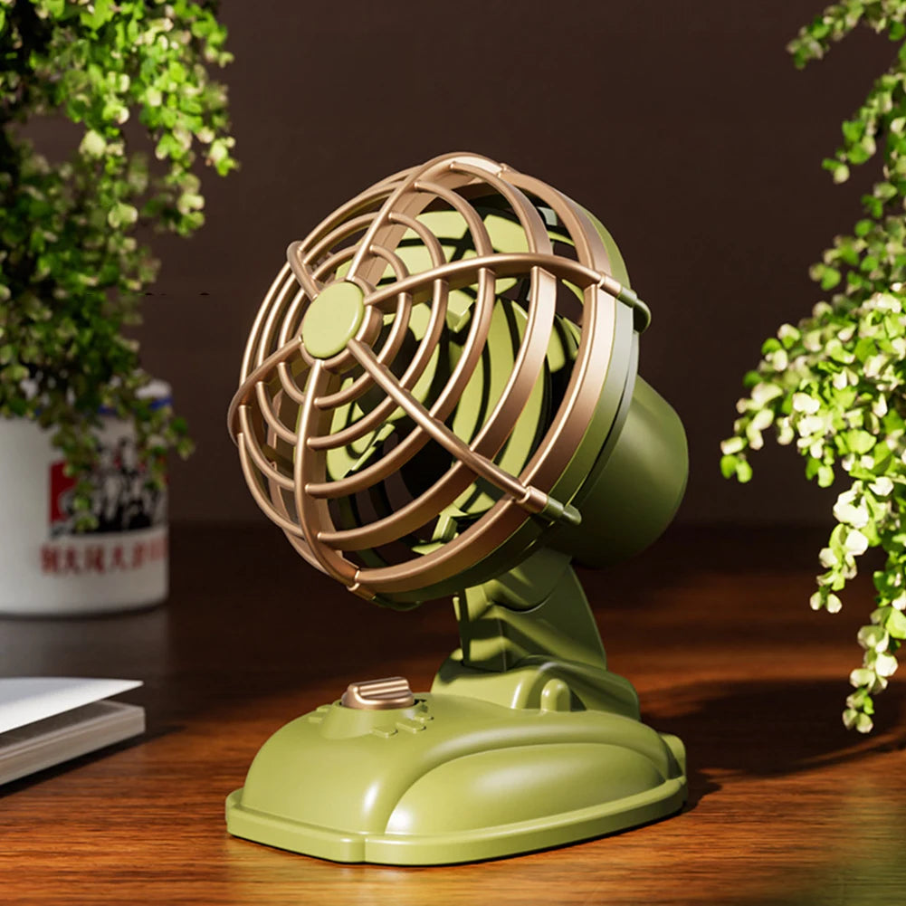 1Pc Retro USB Charging Handheld Fan Silent Mini Fan Summer Portable Outdoor Travel Office Mini Fan Ultra Quiet Folding Mini Fan